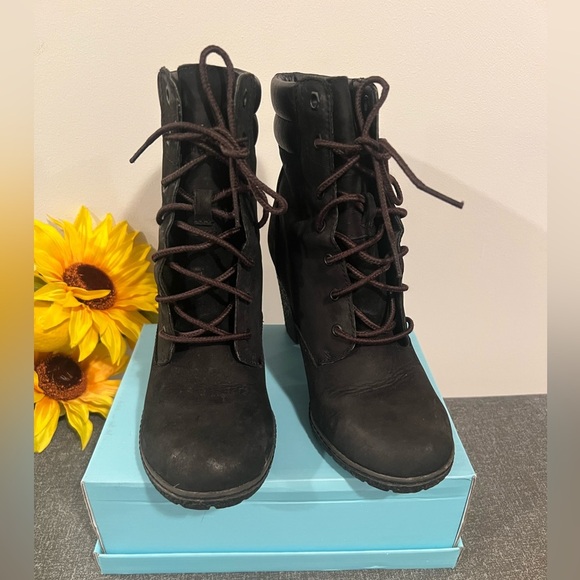 TIMBERLAND Allington Black Suede mid Lace Up Ankle Boots /size 6.5 - Picture 10 of 14